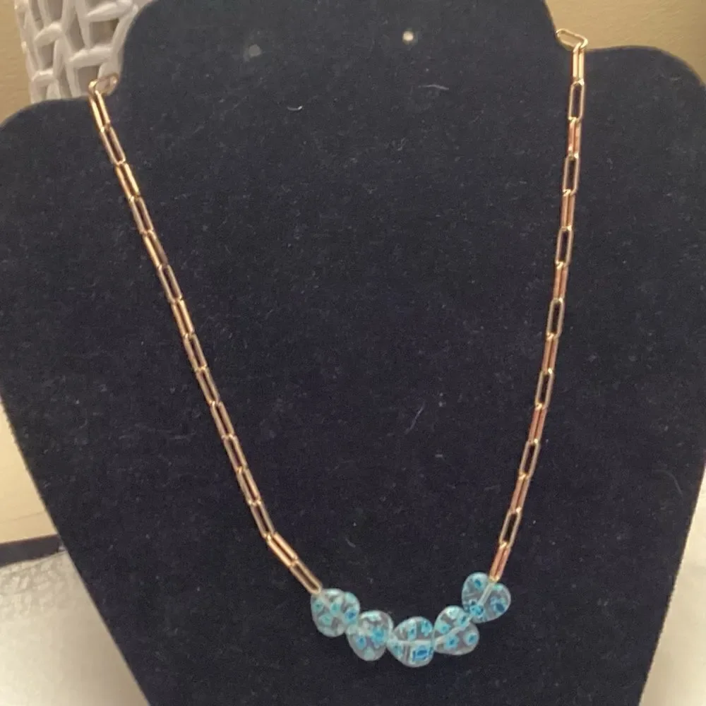 Goldtone Adjustable Paper Clip Link Necklace